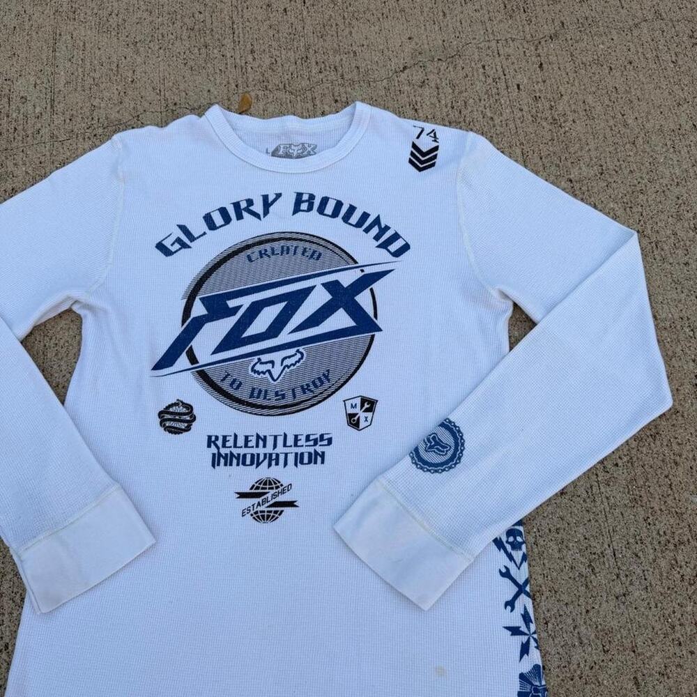 Fox racing thermal shirt y2k white large
